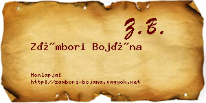 Zámbori Bojána névjegykártya